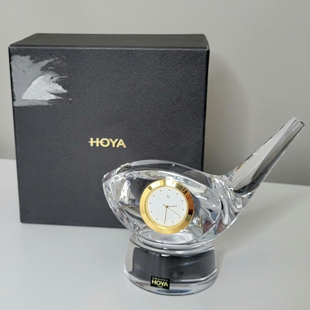Hoya Museum Crystal Japan Golf Club Clock w/ Box